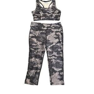 BCG Black and Gray Camo Kids Leggings Set